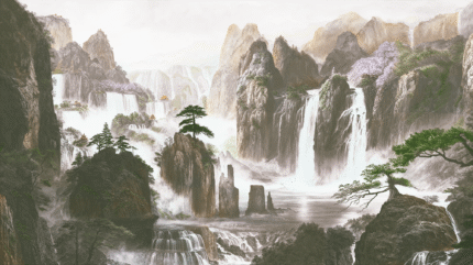 Echoes of Celestial Falls Wall Mural