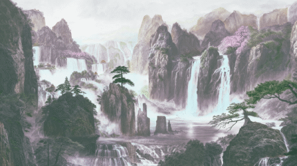 Echoes of Celestial Falls Wall Mural