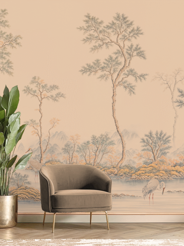 Silent Cranes Wall Mural