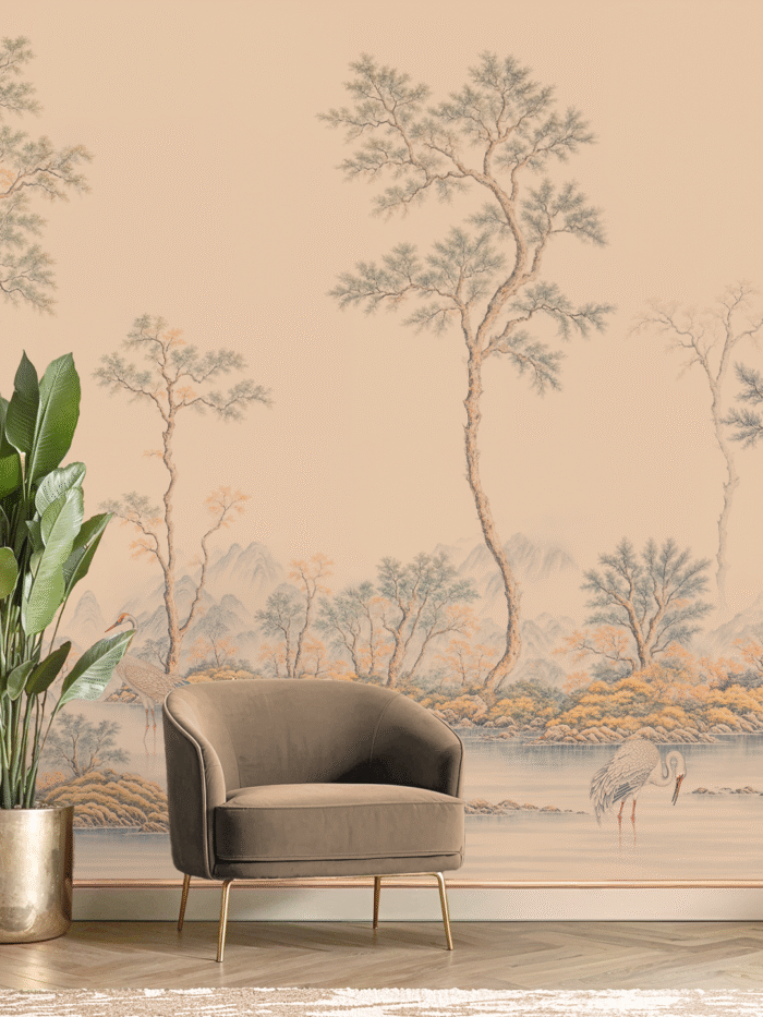 Silent Cranes Wall Mural