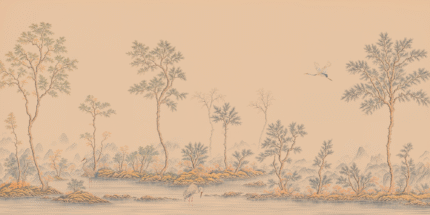 Silent Cranes Wall Mural