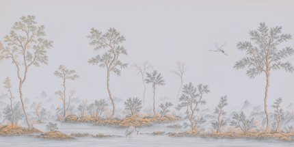 Silent Cranes Wall Mural