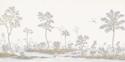Silent Cranes Wall Mural