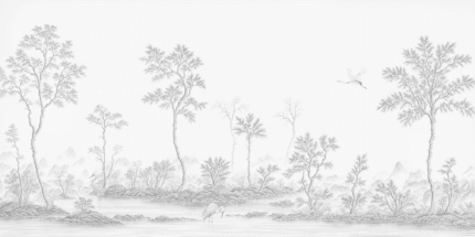 Silent Cranes Wall Mural