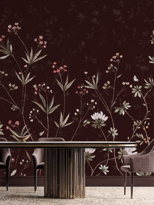Botanic Reverie (Dark) Wall Mural