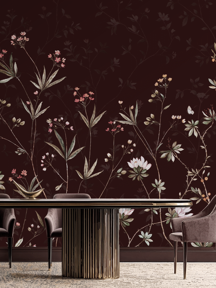 Botanic Reverie (Dark) Wall Mural