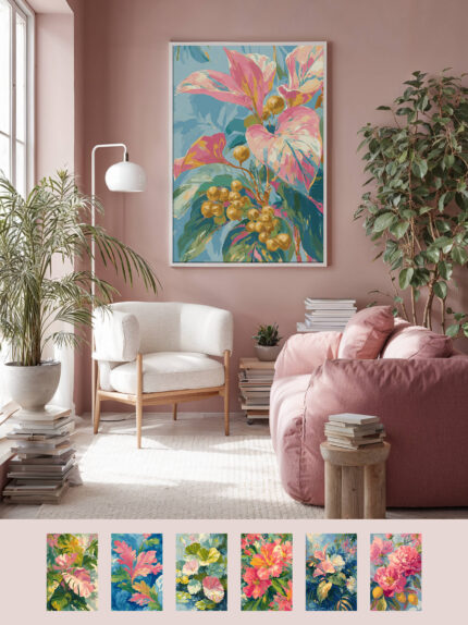 Framed art for interior decor