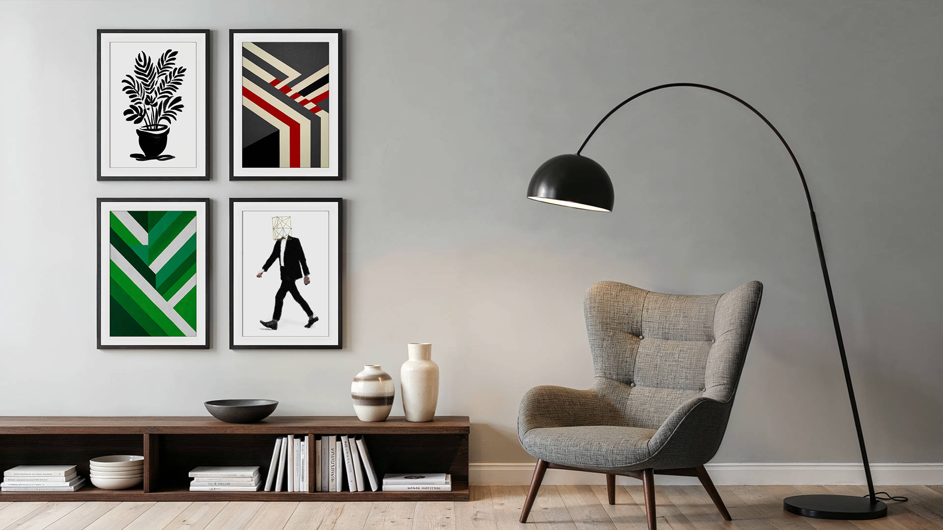 Framed art for interior decor