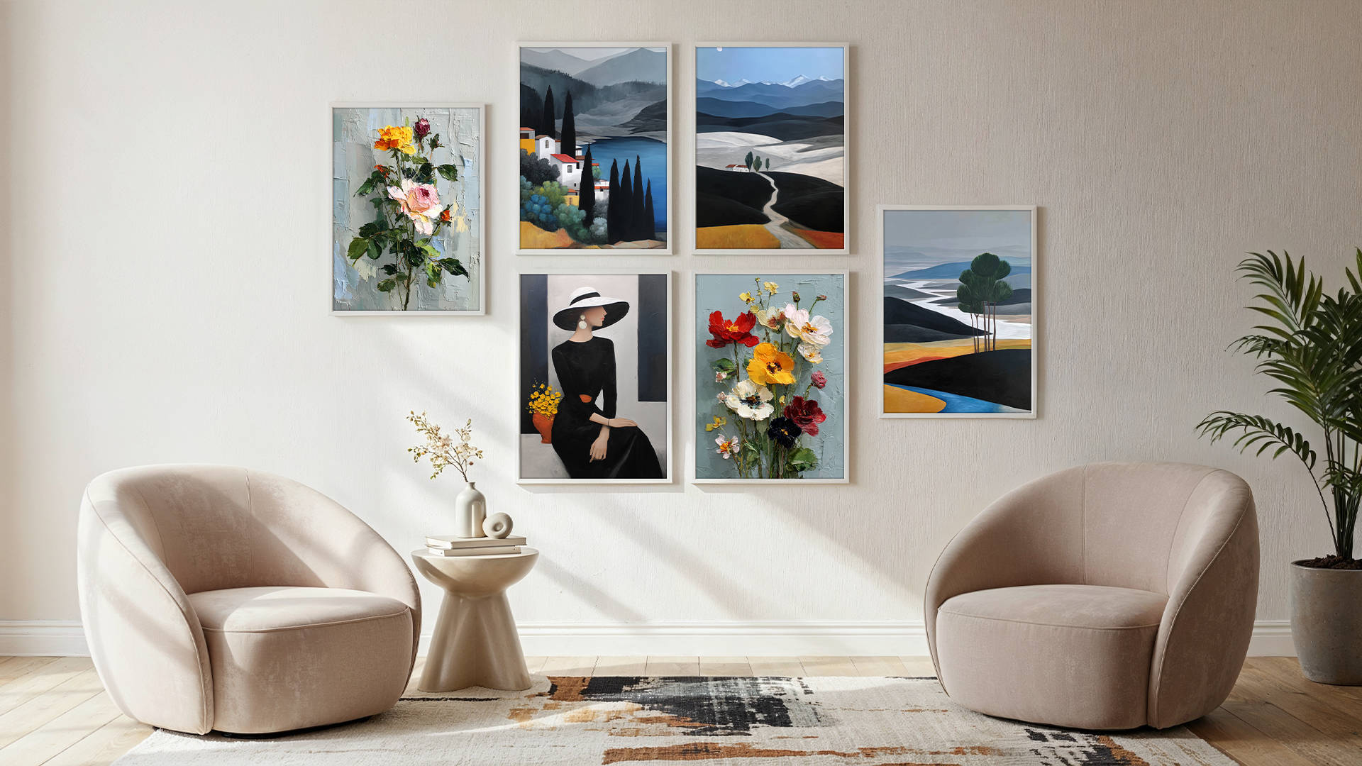 Framed art for interior decor