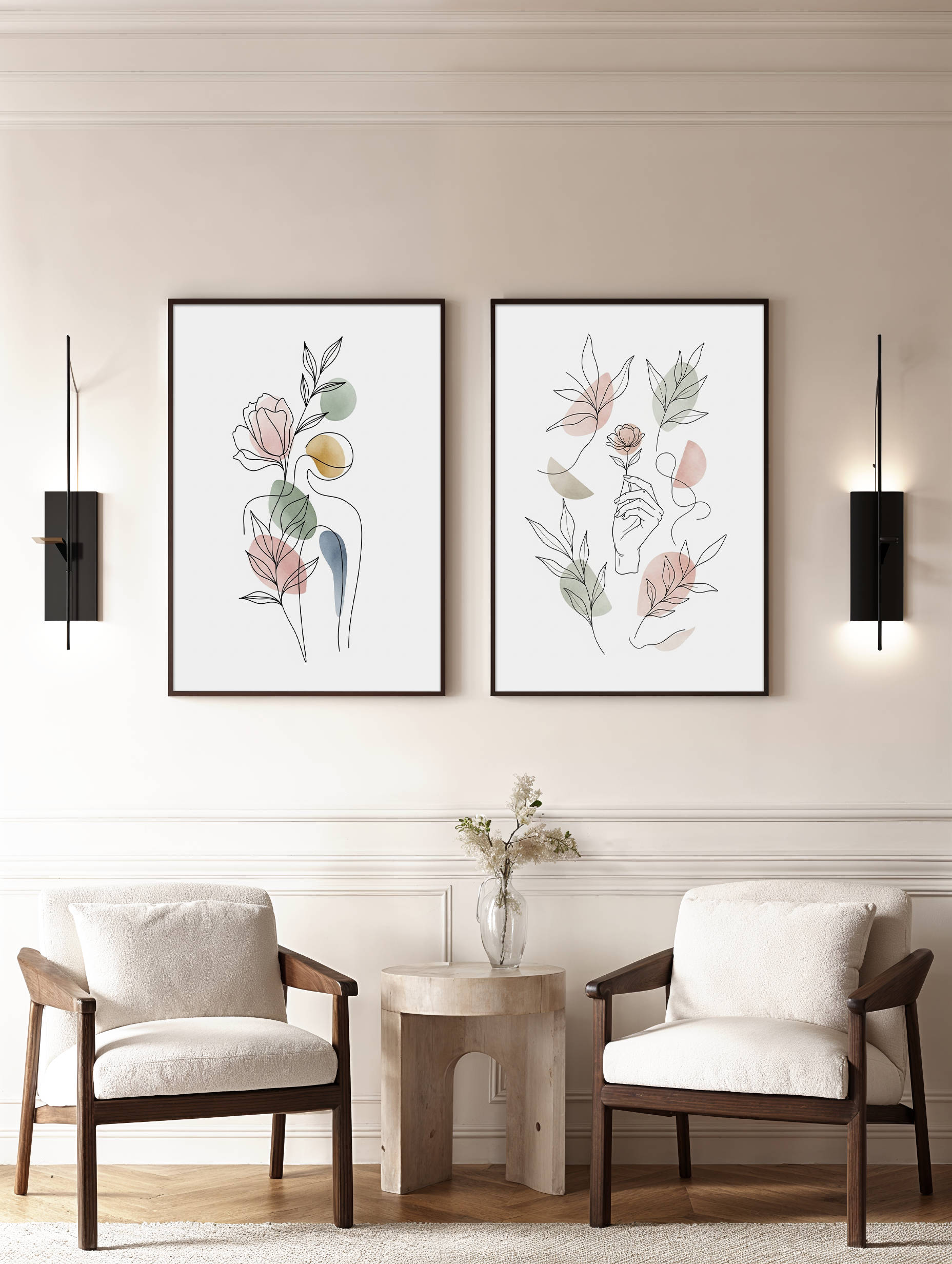 Framed art for interior decor