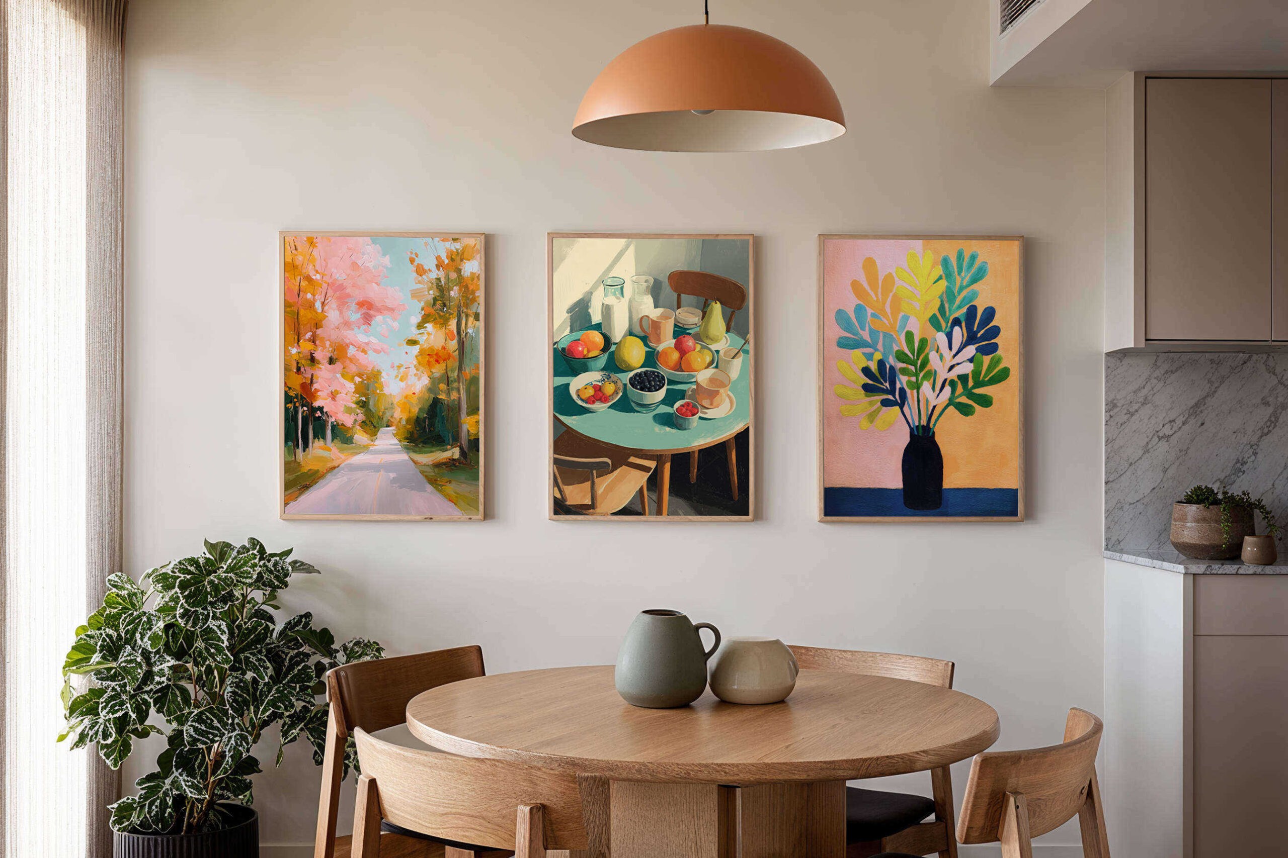 Framed art for interior decor