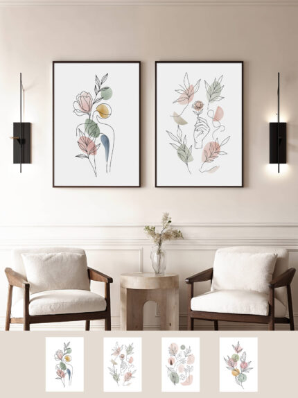 Framed art for interior decor