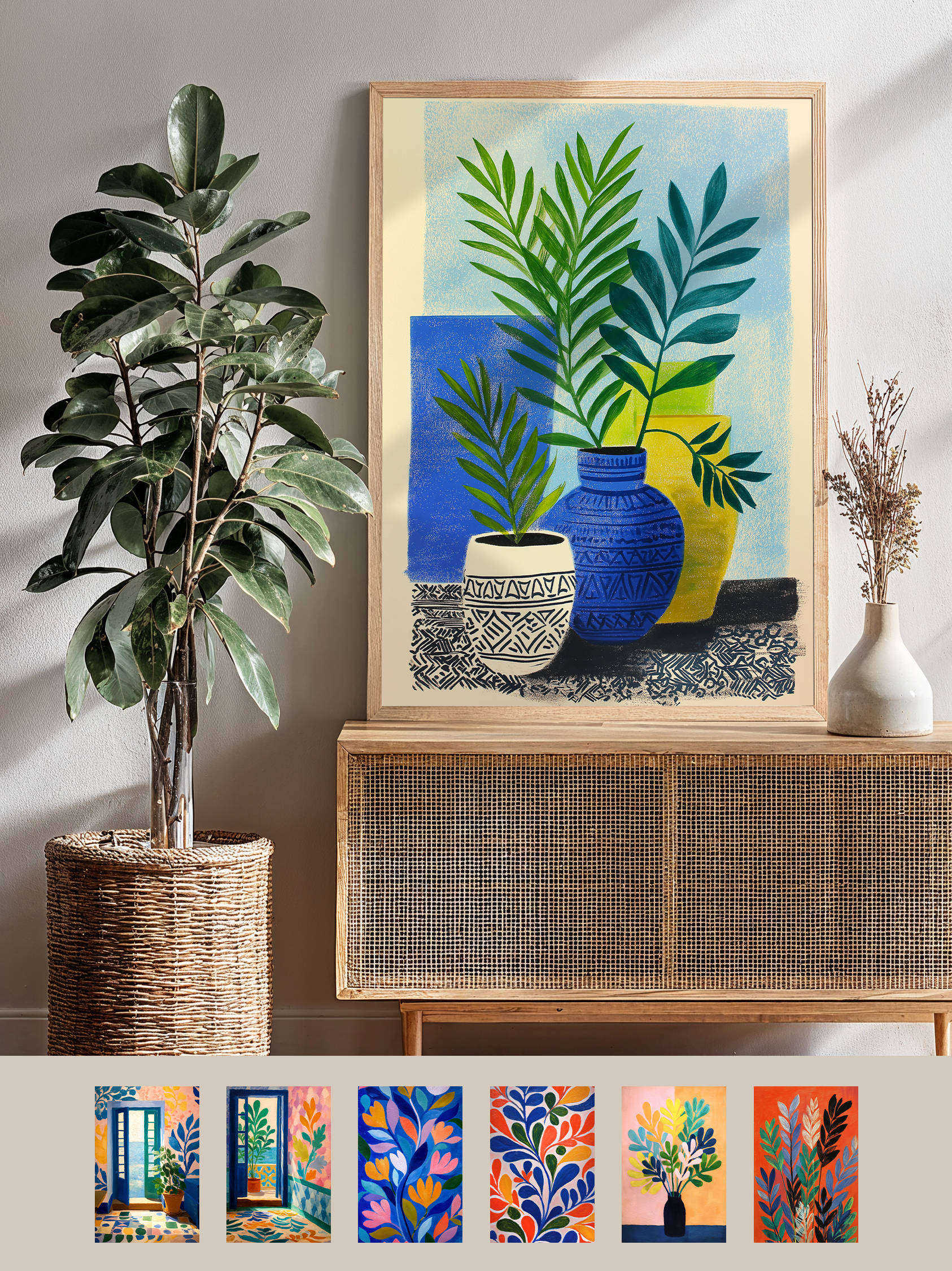 Framed art for interior decor