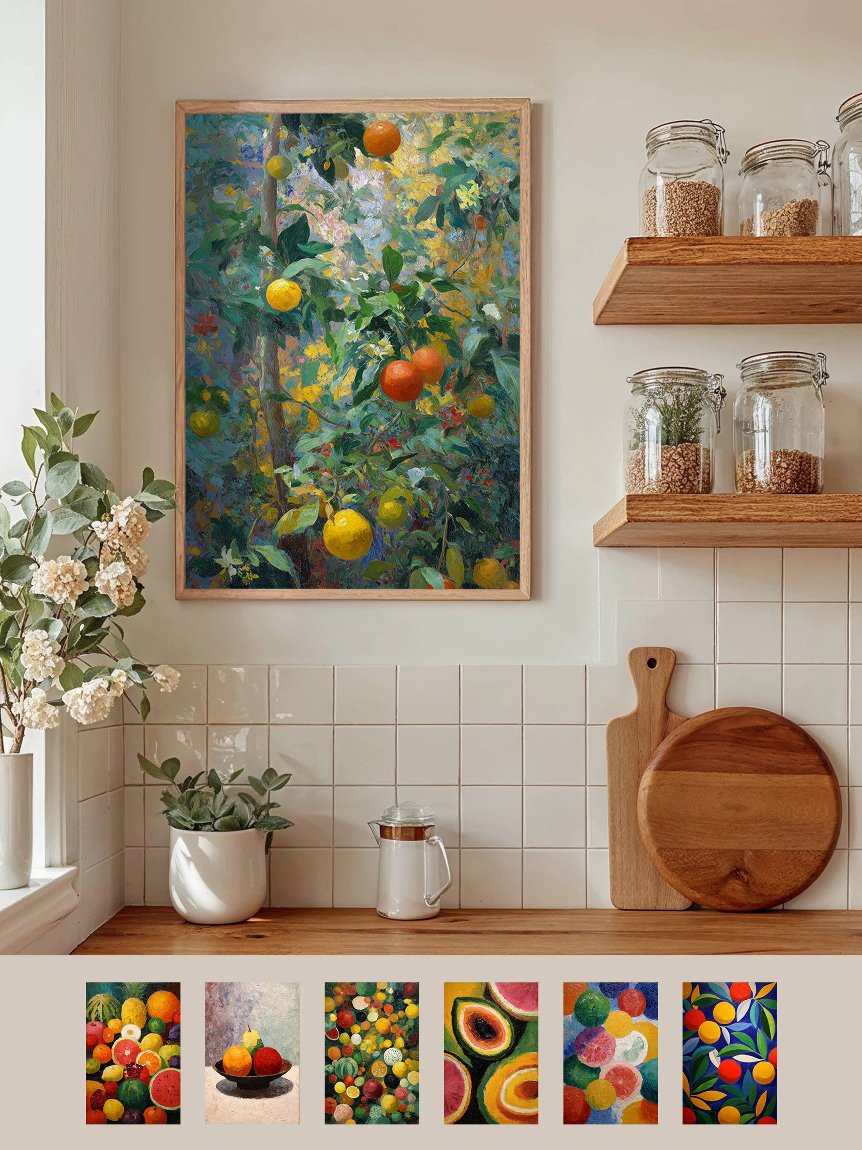 Framed art for interior decor