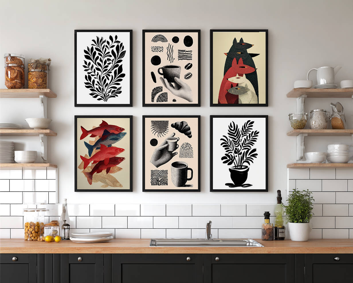 Framed art for interior decor