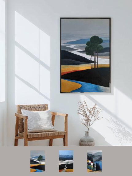 Framed art for interior decor