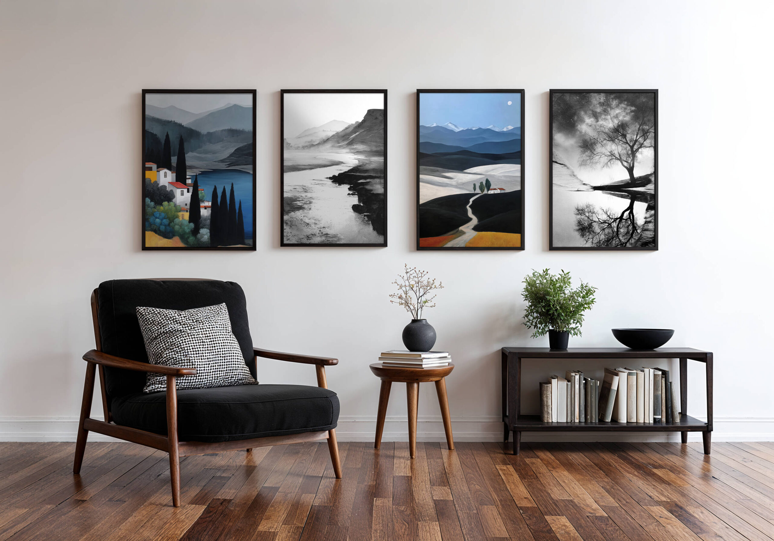 Framed art for interior decor