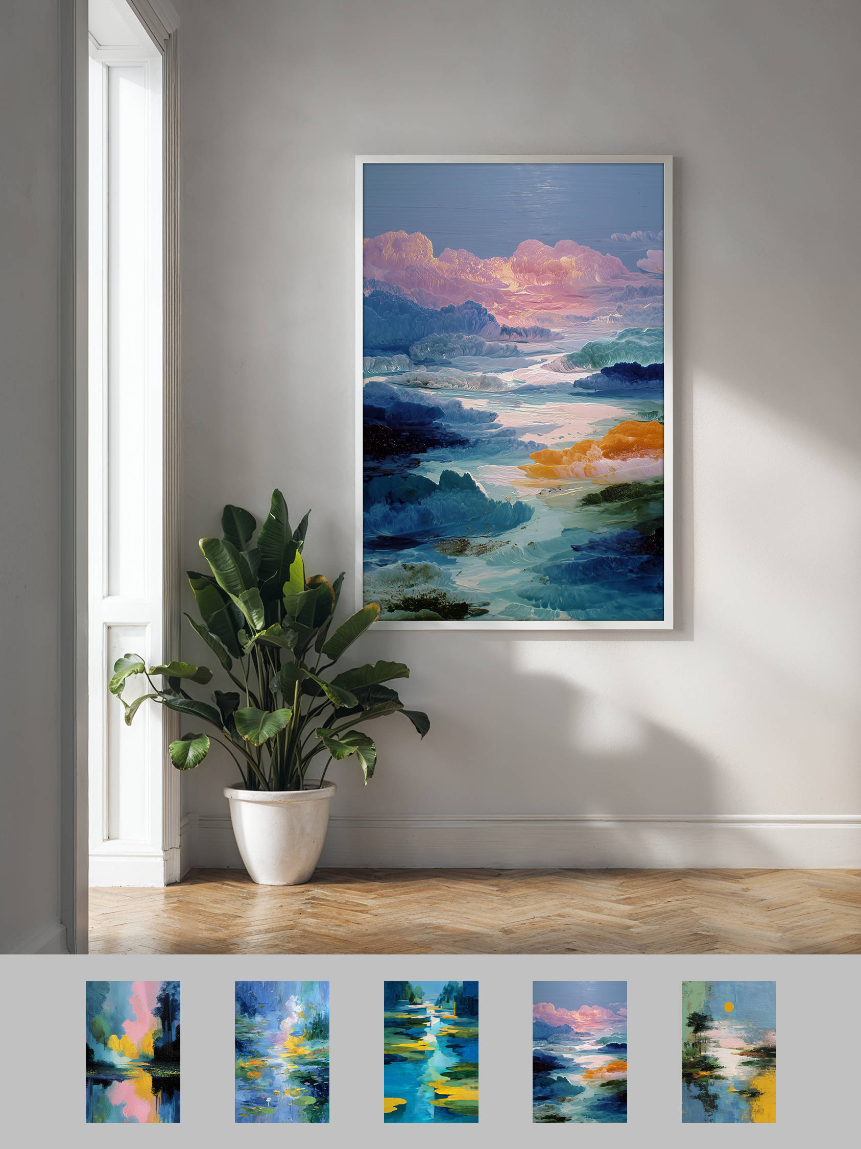Framed art for interior decor