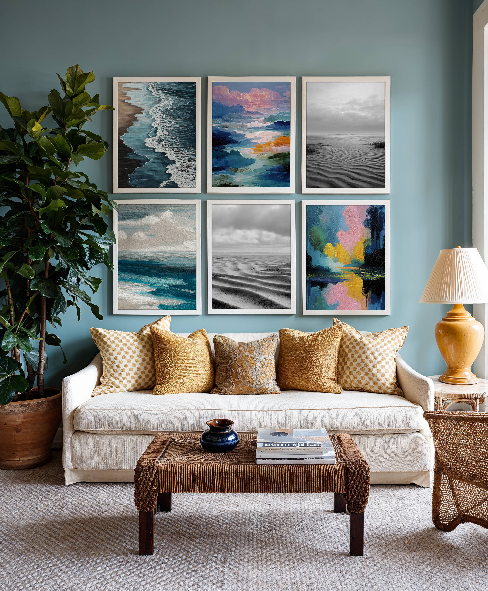 Framed art for interior decor
