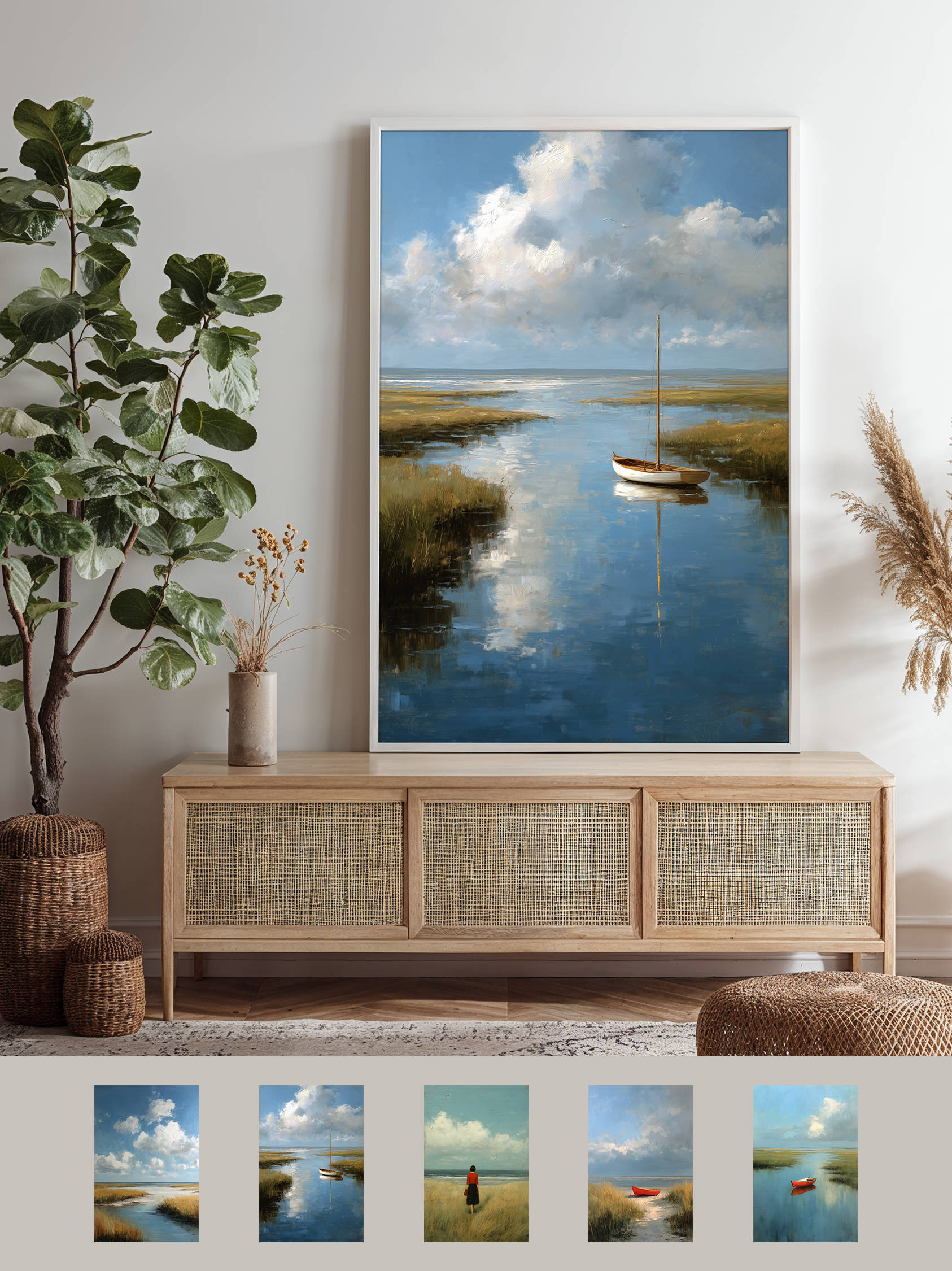 Framed art for interior decor