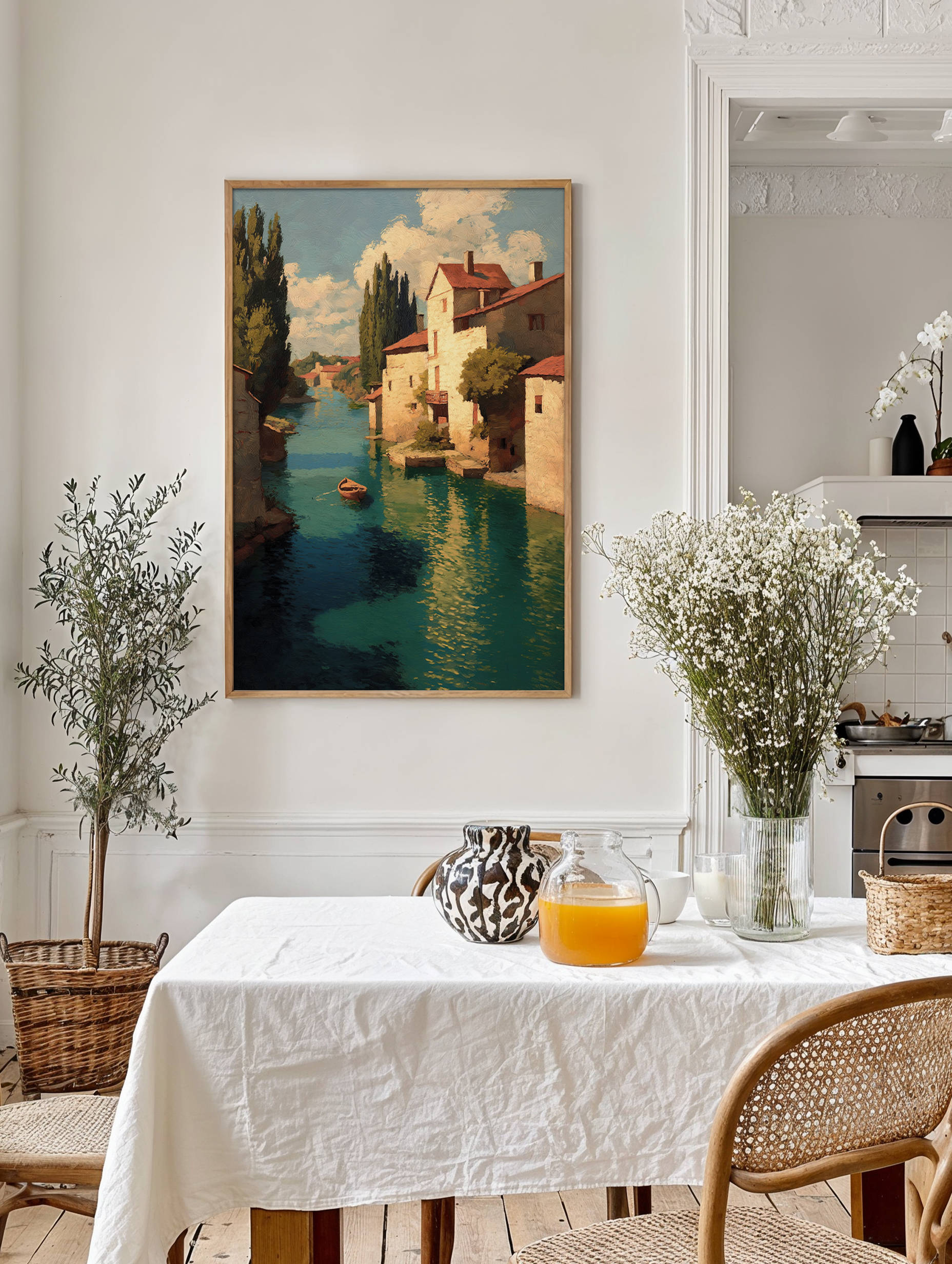 Framed art for interior decor