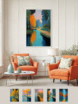 Framed art for interior decor