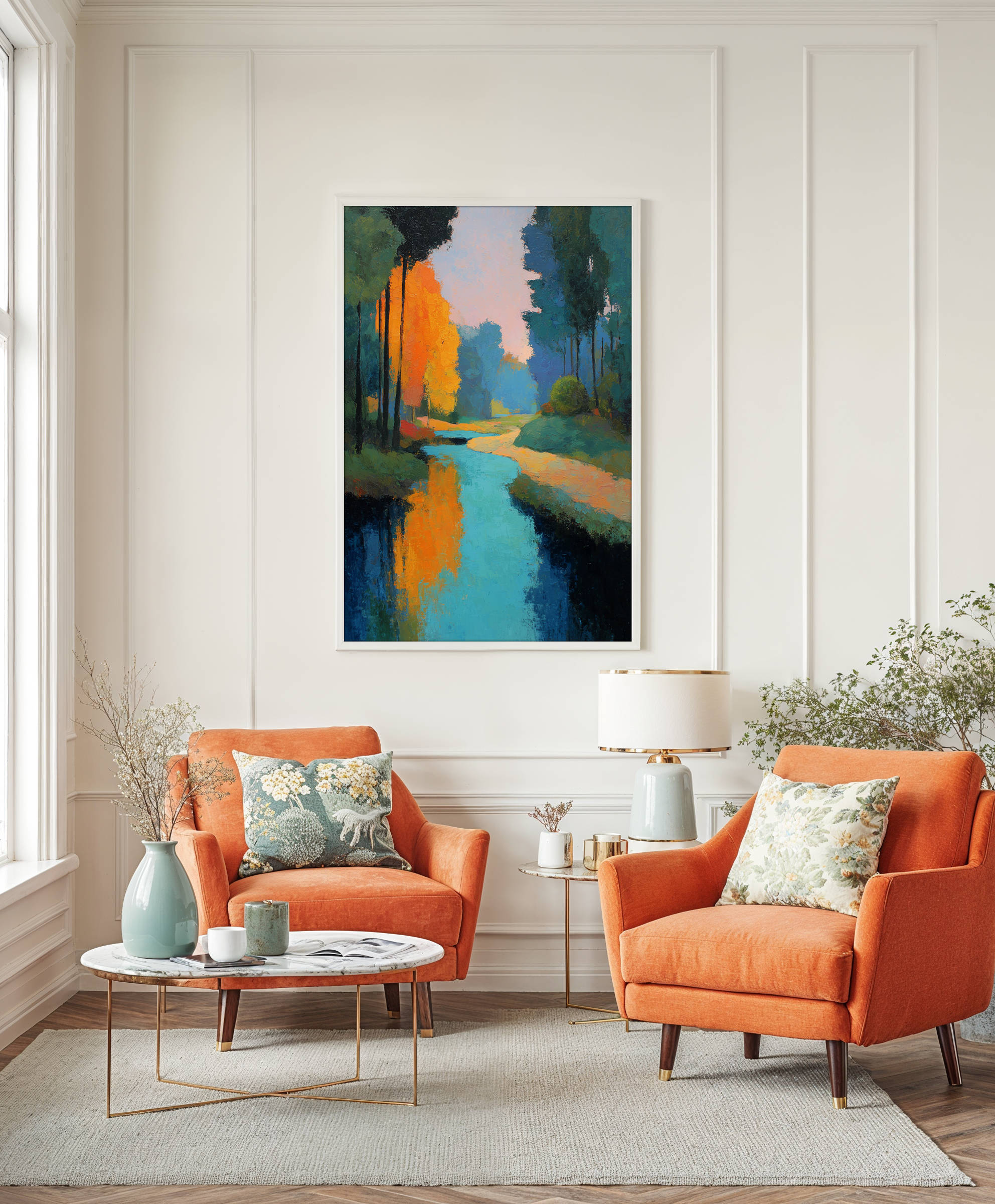 Framed art for interior decor