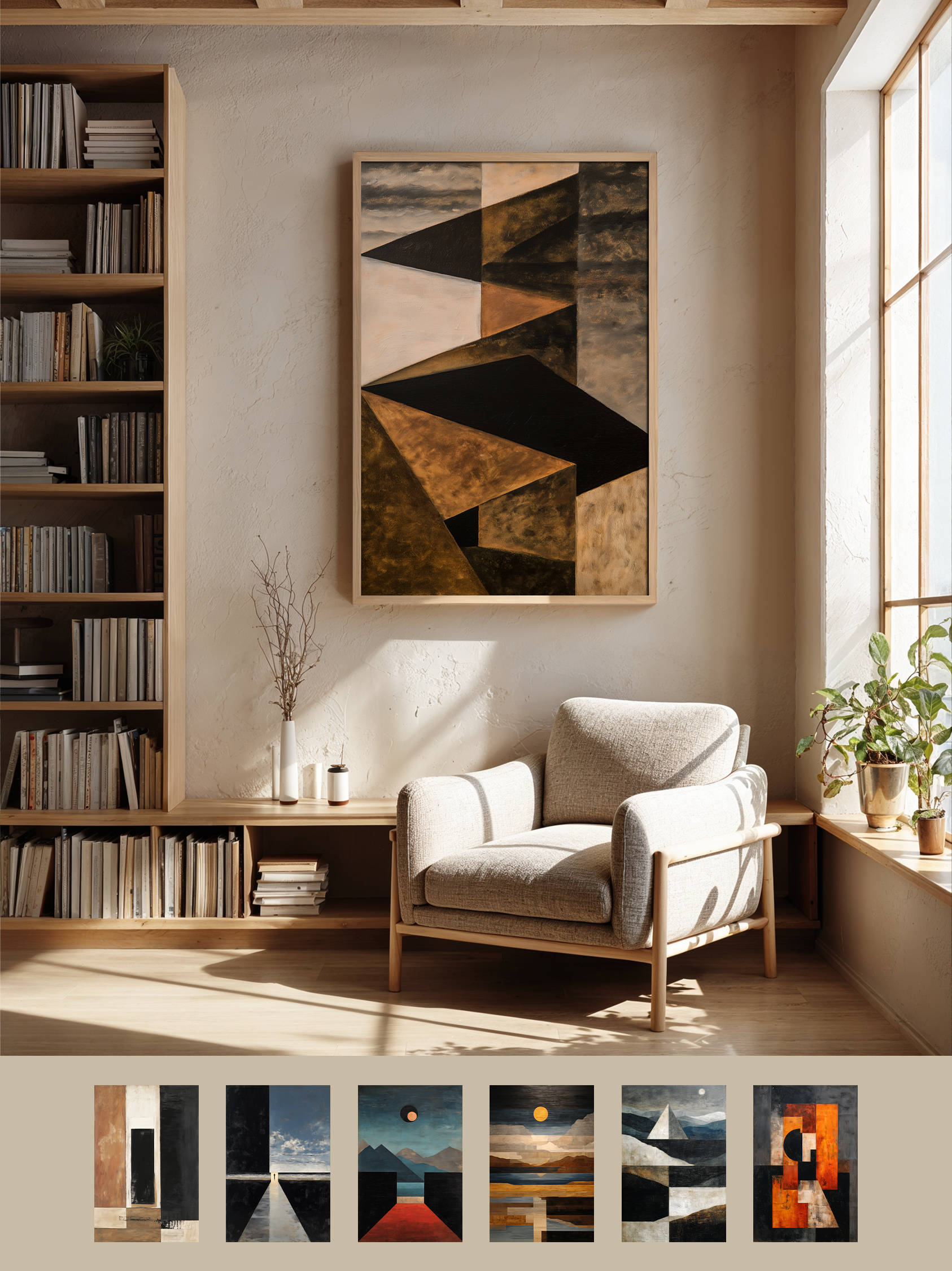 Framed art for interior decor