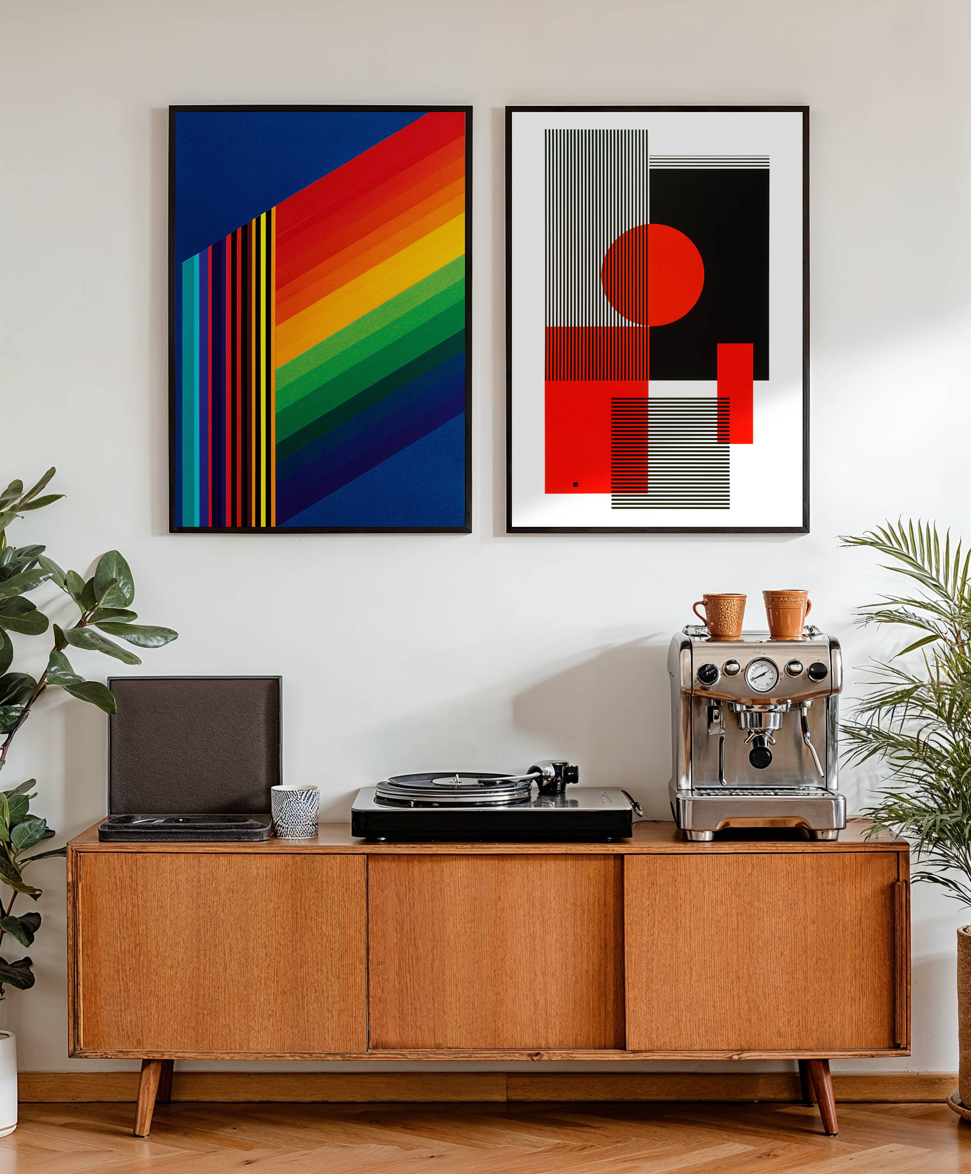 Framed art for interior decor