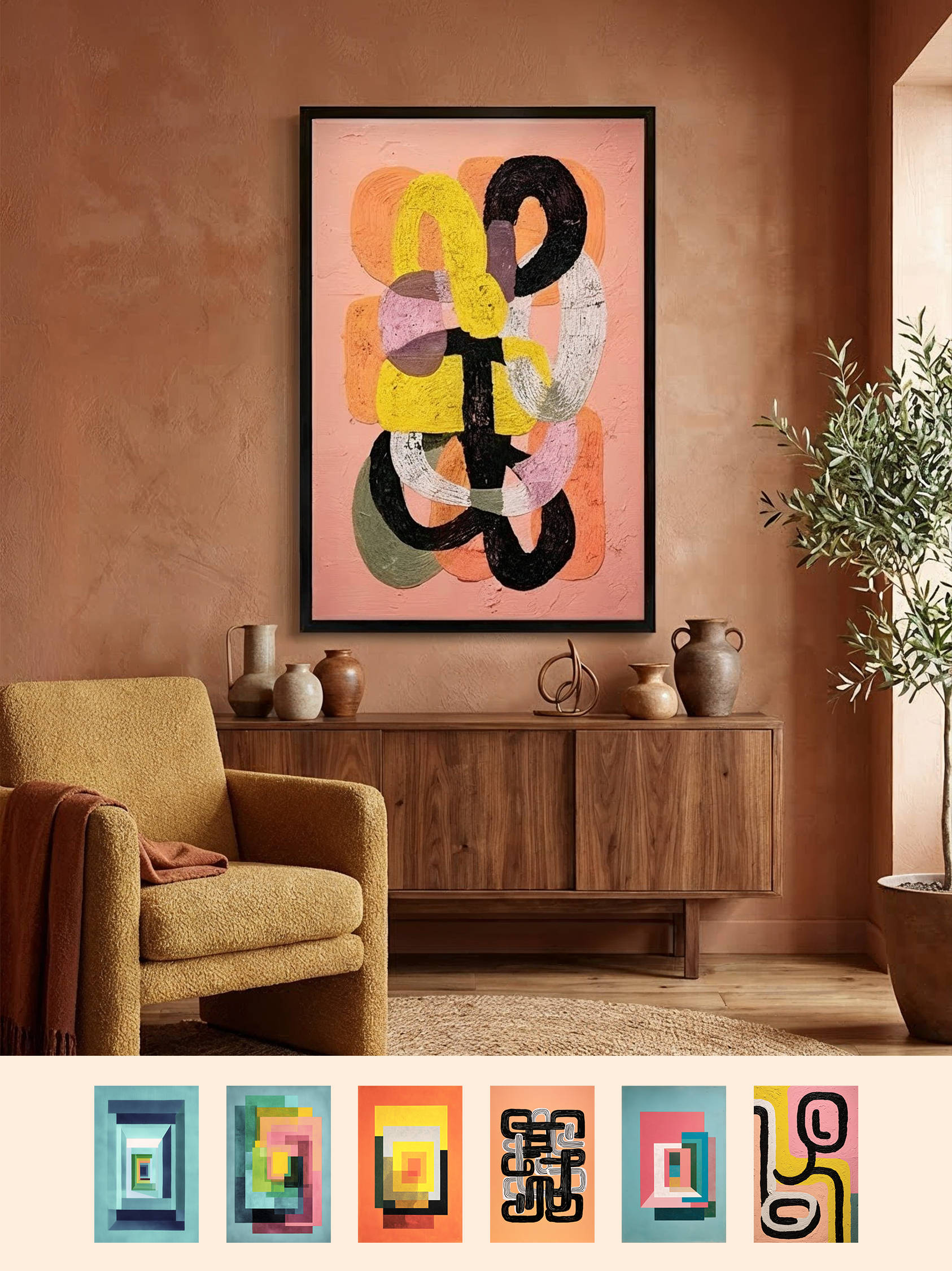 w026 产品主图 Framed art for interior decor