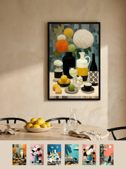 Framed art for interior decor