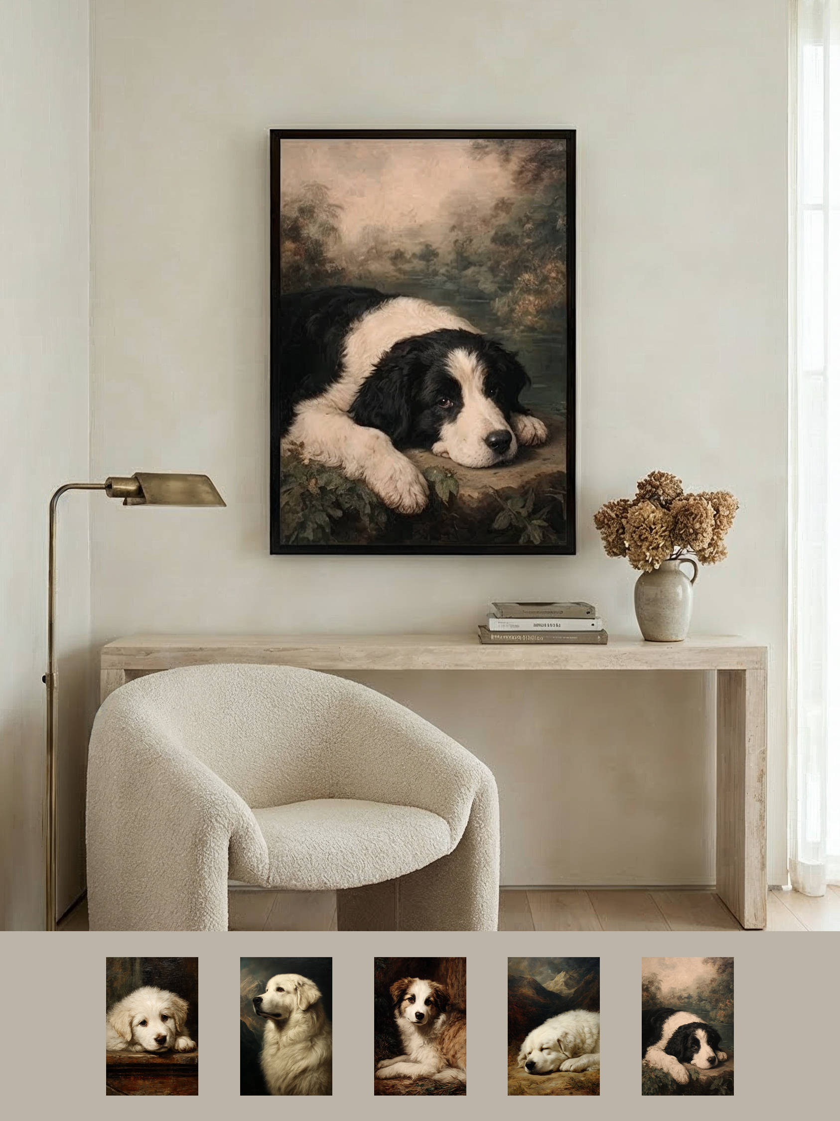 Framed art for interior decor