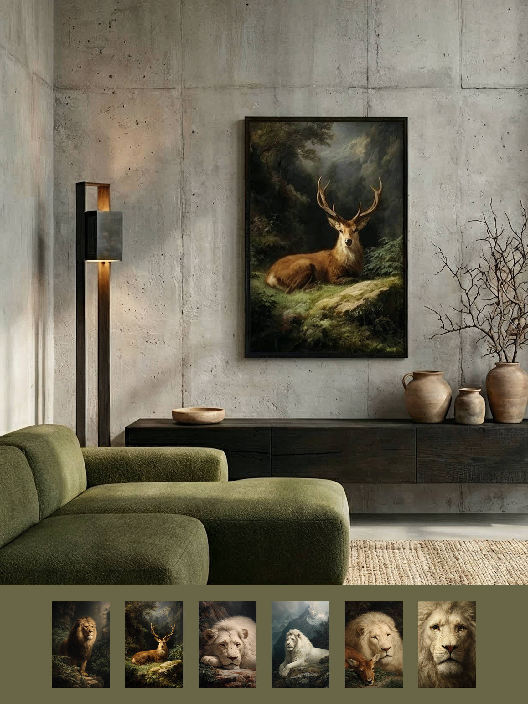 Framed art for interior decor