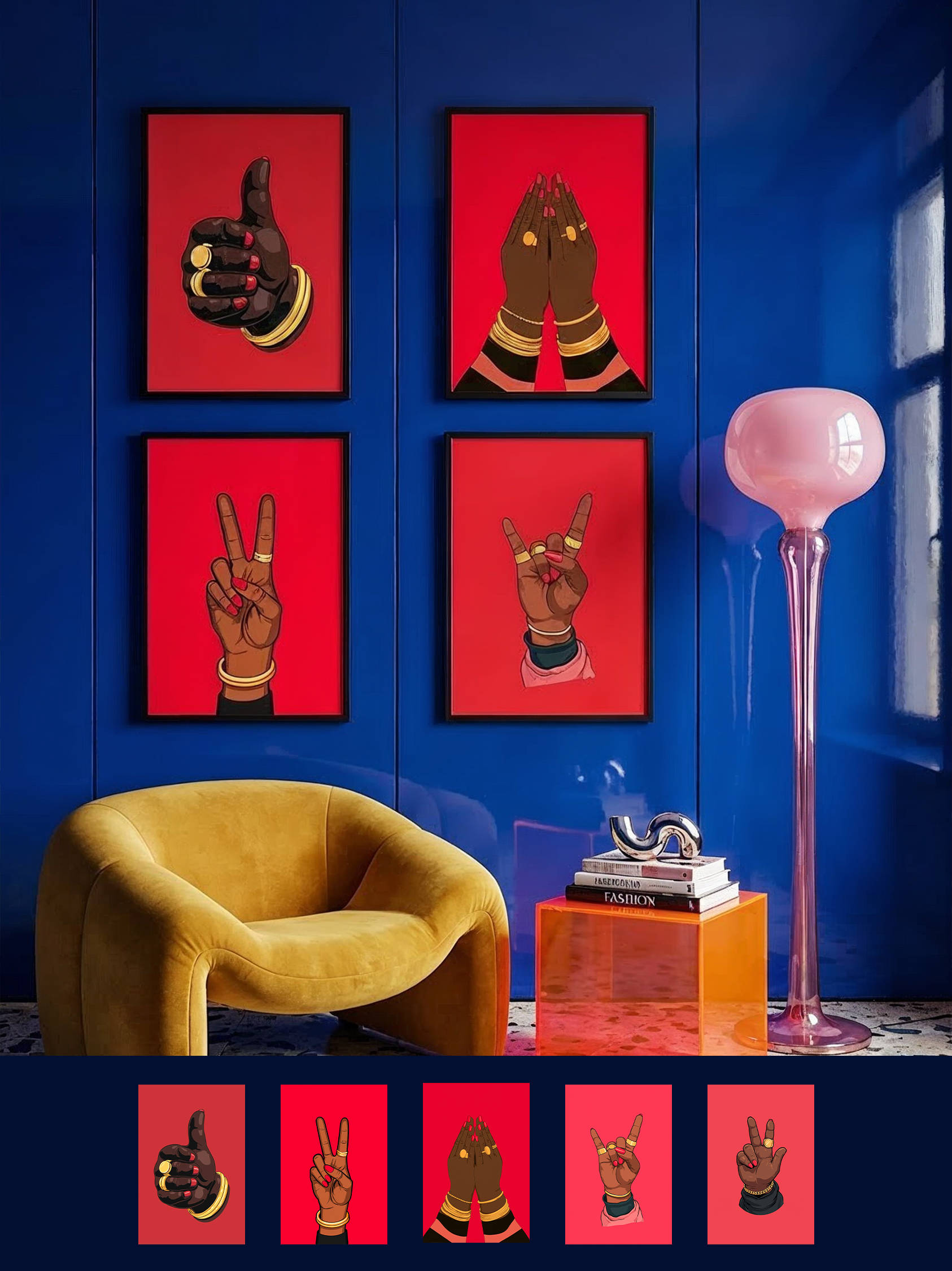 Framed art for interior decor