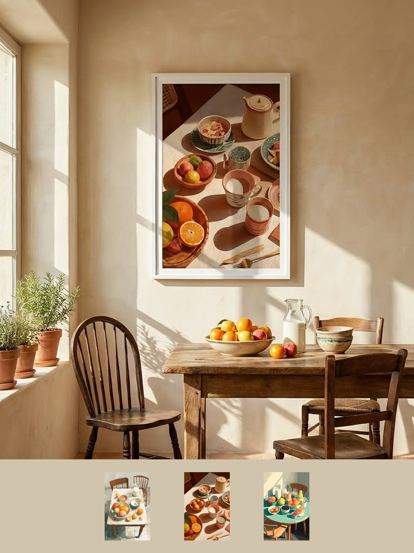 Framed art for interior decor