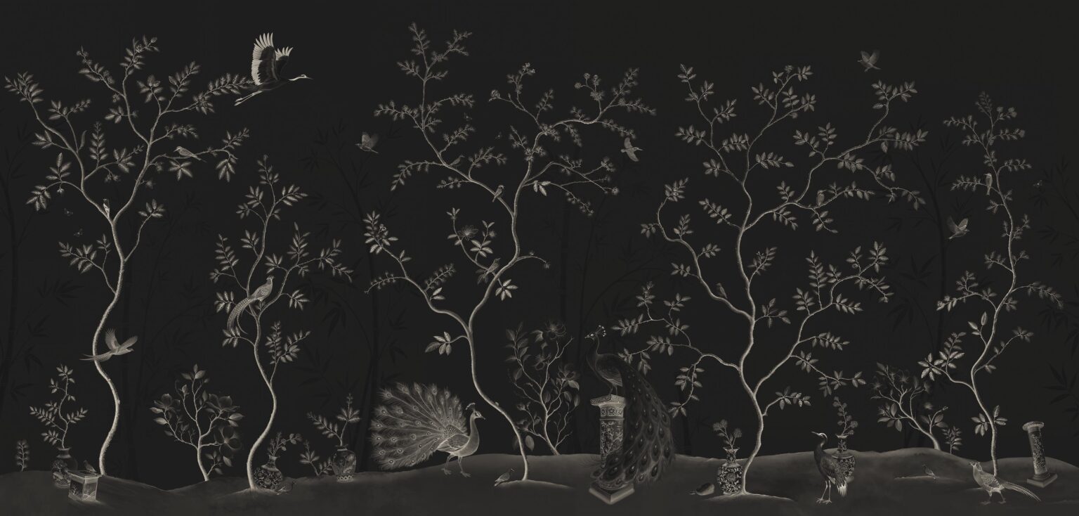 Oriental Serenity Chinoiserie Wall Mural Dubai | Peacock & Crane | Musee
