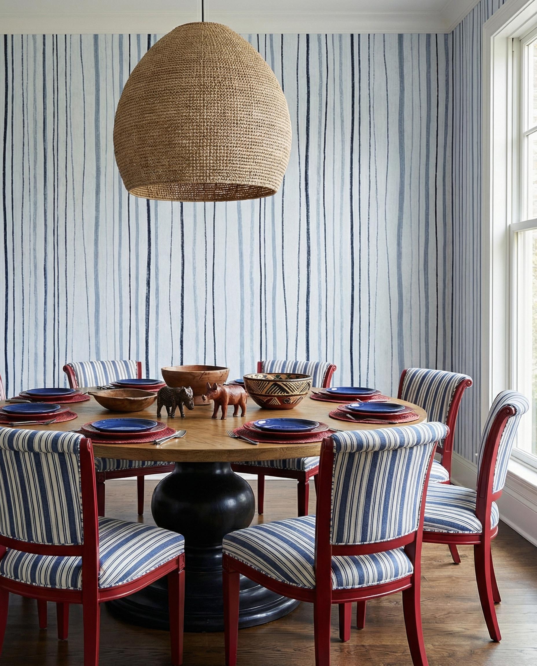 Musee | Artisan Lines Wall Mural Musee custom minimalist wallpaper featuring an organic, hand-drawn vertical striped pattern with subtle textures.