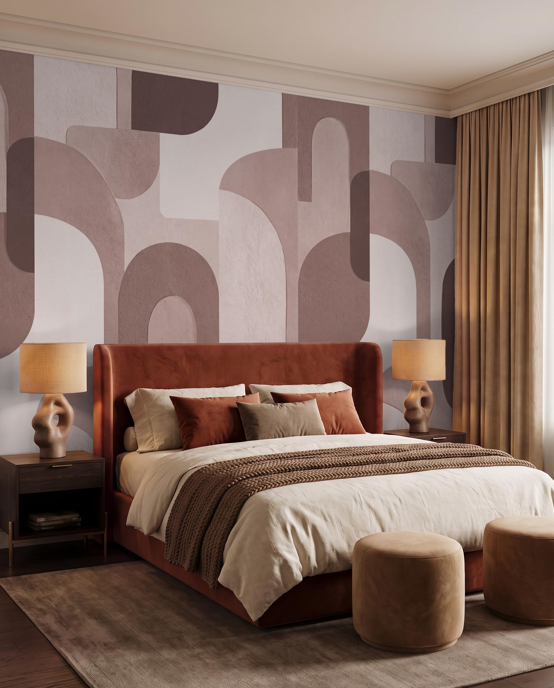 Interior room mockup featuring the Musee Sculpted Harmony wall mural with modern geometric shapes, creating a sophisticated and architectural contemporary atmosphere.4 Interior room mockup featuring the Musee Sculpted Harmony wall mural with modern geometric shapes, creating a sophisticated and architectural contemporary atmosphere.4