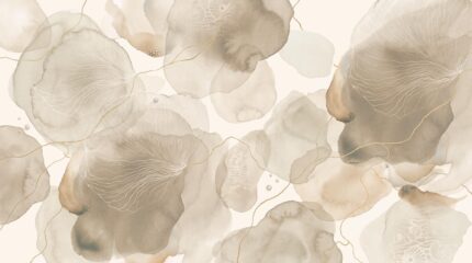 Musee custom wallpaper design showcasing the Ethereal Aura pattern in various colorways, featuring contemporary abstract watercolor art for elegant interiors.B