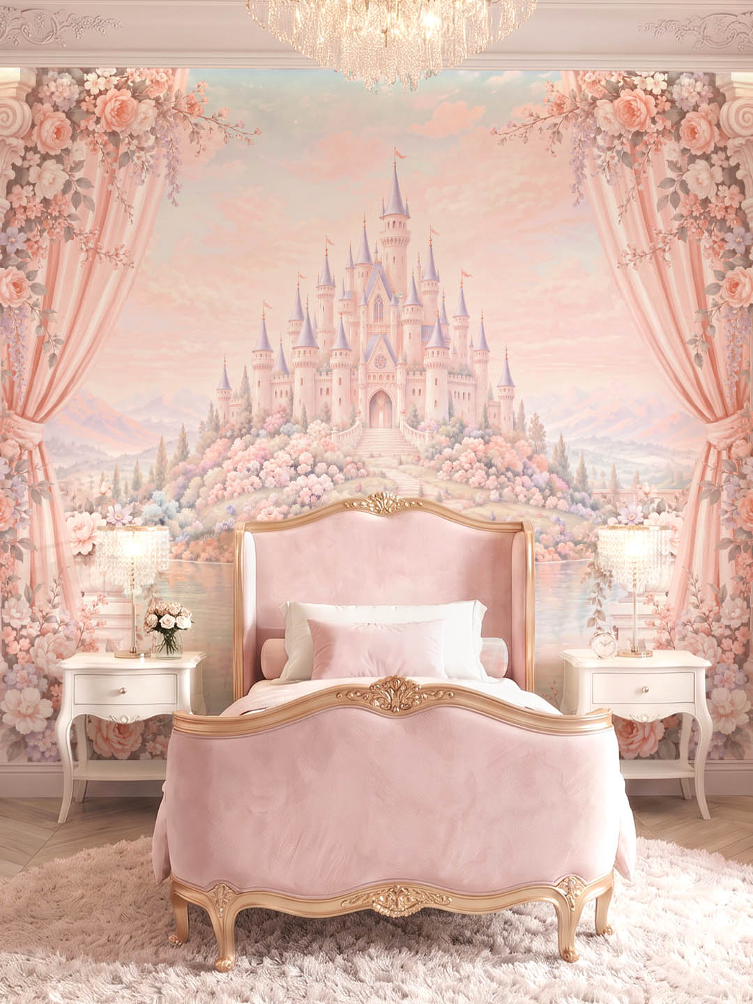 Rosehaven princess castle wallpaper for kids bedroom Rosehaven princess castle wallpaper for kids bedroom