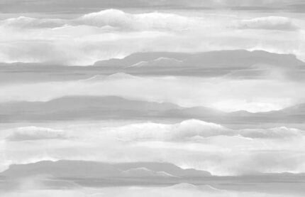 Amber Veil watercolor abstract wallpaper mural with layered beige, peach and misty grey tones I