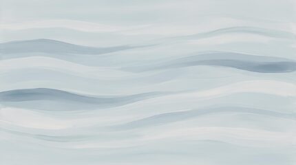 Silent Tides abstract wallpaper mural with flowing wave like brushstrokes in blue, grey and ivory H
